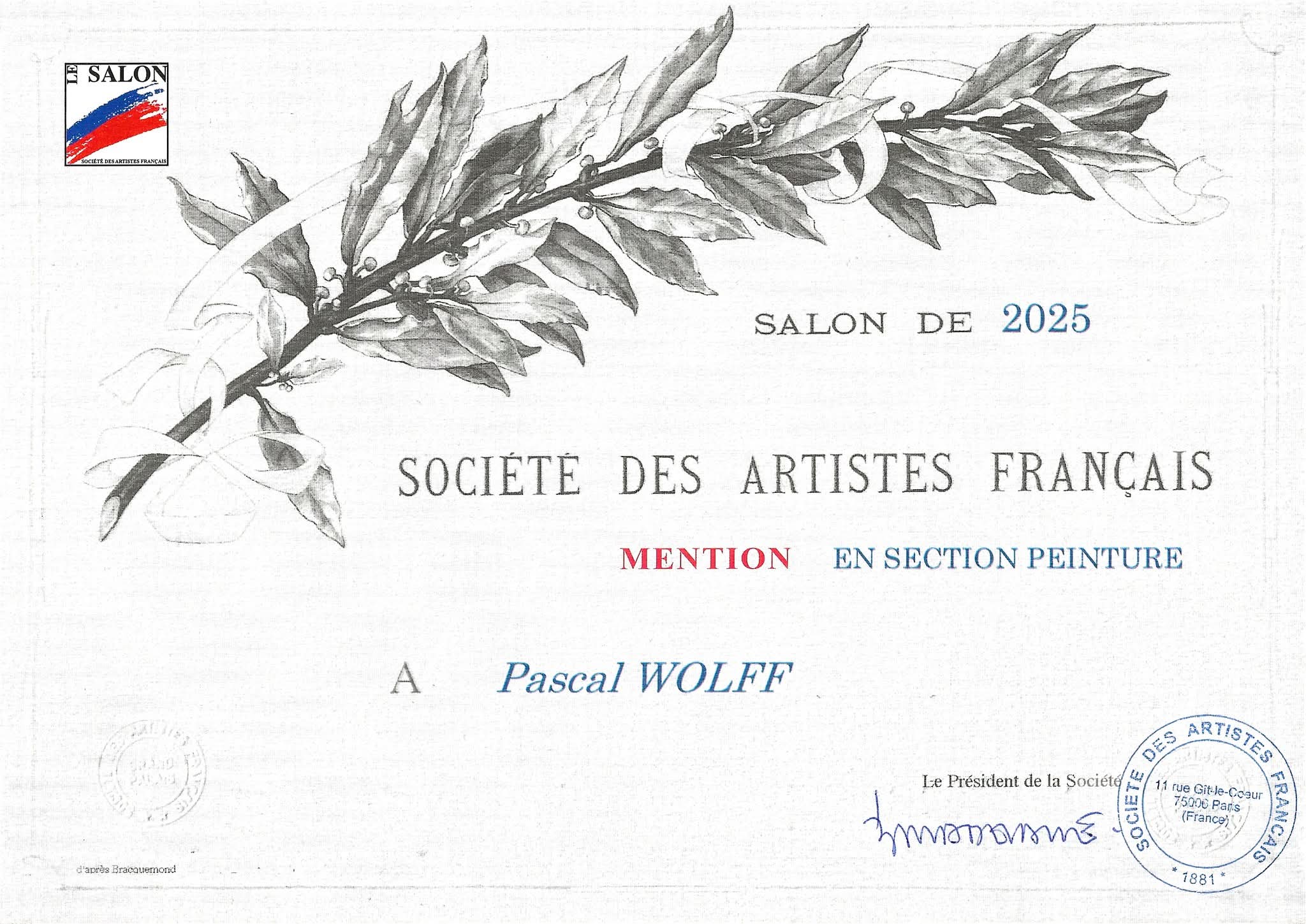 Mention Artistes Français